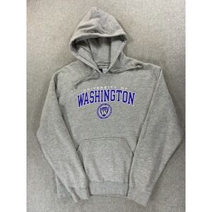 Washington Huskies Screened Logo Campus Hoodie Sweatshirt (Men's Medium) Gray